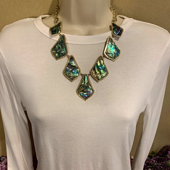 Kendra Scott Kensey - Abalone Shell Bib Necklace - Picture 2 of 9